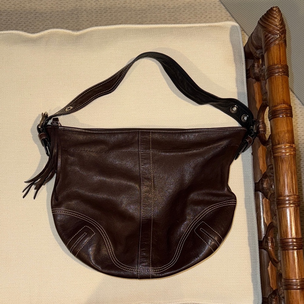 Vintage Brown Leather Shoulder Bag